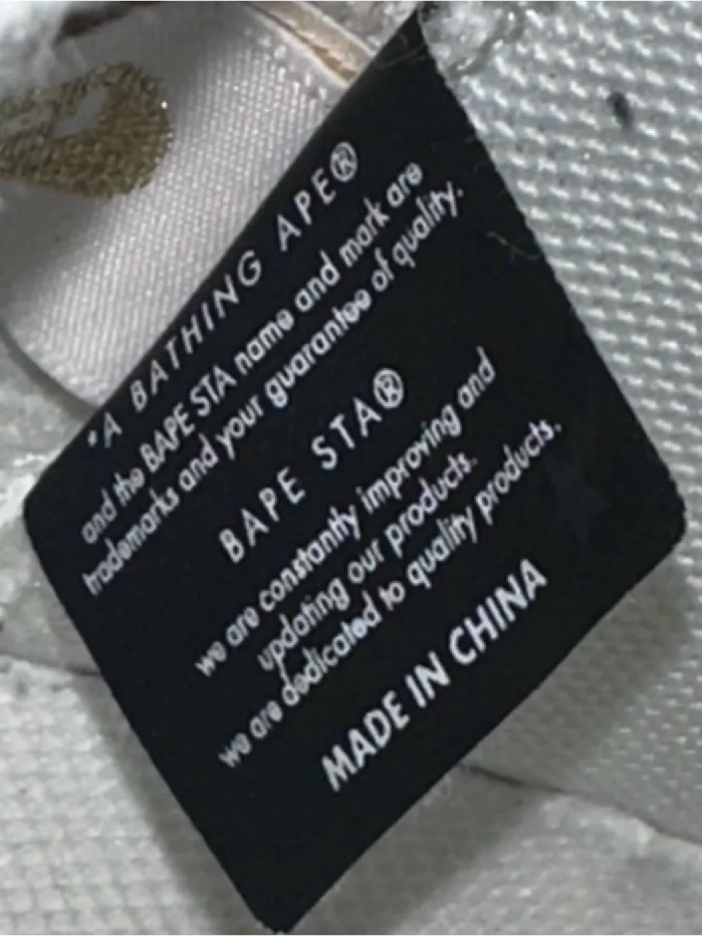 A Bathing Ape BAPE STA Mid White Leather Strap Sneakers Shoes Size 10.5
